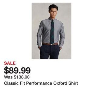 Belk Classic fit performance oxford shirt offer