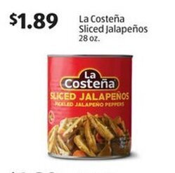 Aldi La Costeña Sliced Jalapeños 28 oz offer