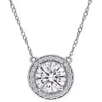 Kohl's Stella grace 14k white gold 2 1/4 carat t.w. lab-created moissanite circle necklace offer