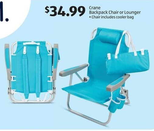 Crane Backpack Chair or Lounger Chair includes cooler bag offer