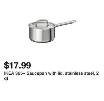 Ikea Ikea 365+ saucepan with lid, stainless steel, 2 qt offer