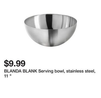 Ikea Blanda blank serving bowl, stainless steel, 11 offer
