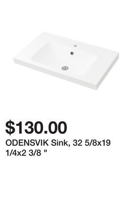 Ikea Odensvik sink, 32 5/8x19 1/4x2 3/8 offer