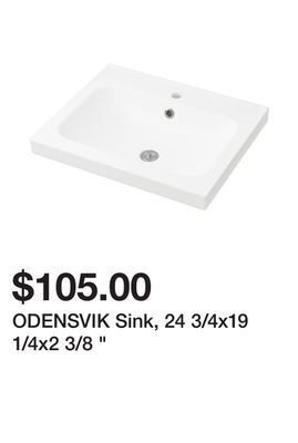 Ikea Odensvik sink, 24 3/4x19 1/4x2 3/8 offer