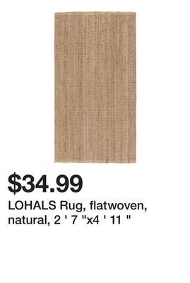 Ikea Lohals rug, flatwoven, natural, 2 ' 7 x4 ' 11 offer