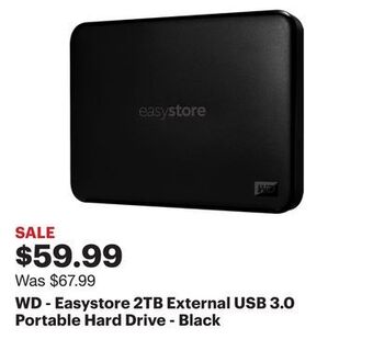 Best Buy Wd - easystore 2tb external usb 3.0 portable hard drive - black offer