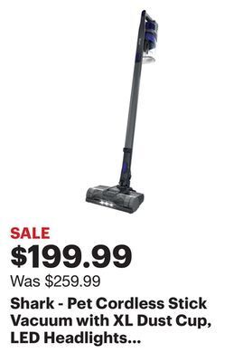 Best Buy Shark - pet cordless stick vacuum with xl dust cup, led headlights - blue iris offer
