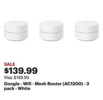 Best Buy Google - wifi - mesh router (ac1200) - 3 pack - white offer