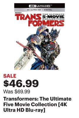 Best Buy Transformers: the ultimate five movie collection [4k ultra hd blu-ray] offer