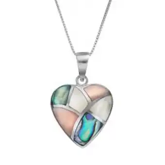 Kohl's Abalone & mother-of-pearl sterling silver heart pendant necklace offer
