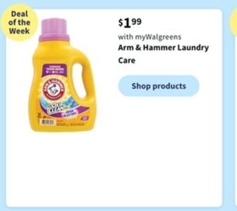 Walgreens Arm & hammer laundry care offer