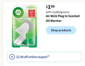 Walgreens Air-wick plug in scented oil warmer offer