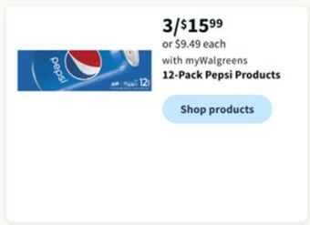 Walgreens 12-pack pepsi products offer