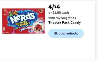 Walgreens Theater pack candy offer