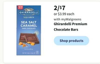 Walgreens Ghirardelli premium chocolate bars offer