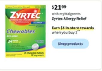 Walgreens Zyrtec allergy relief offer