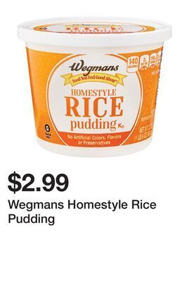Wegmans Wegmans homestyle rice pudding offer