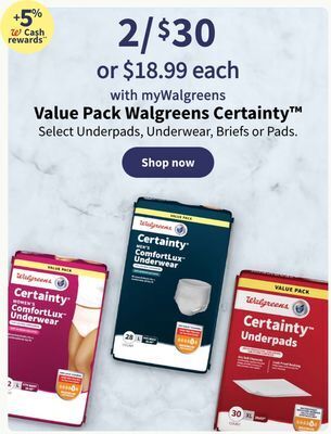 Walgreens Value pack walgreens certainty™ offer