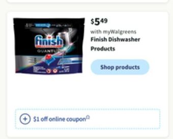 Walgreens Finish dishwasher products offer