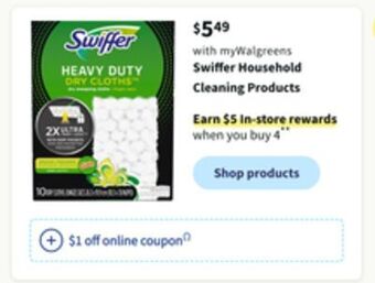 Walgreens Swiffer household cleaning products offer