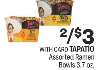 CVS Tapatío assorted ramen bowls 3.7 oz. offer
