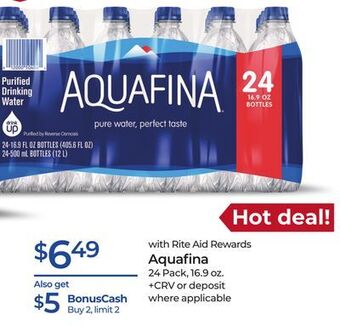 Rite Aid Aquafina offer