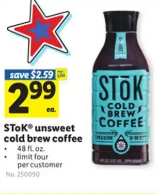 Lidl Stok® unsweet cold brew coffee offer