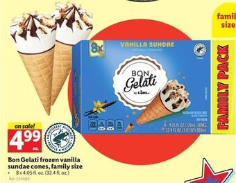 Lidl Bon gelati frozen vanilla sundae cones, family size offer