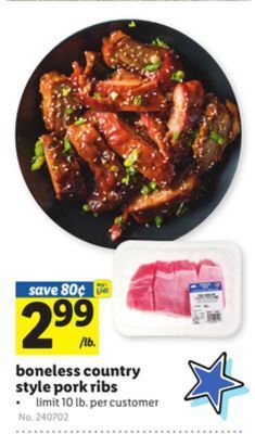 Lidl Boneless country style pork ribs offer