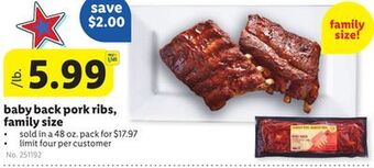 Lidl Baby back pork ribs, family size offer