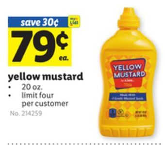 Lidl Yellow mustard offer