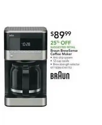 Braun BrewSense Coffee Maker