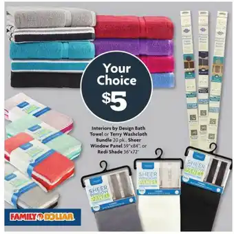 Family Dollar Interiors Design Bath Towel Or Terry Washcloth offer