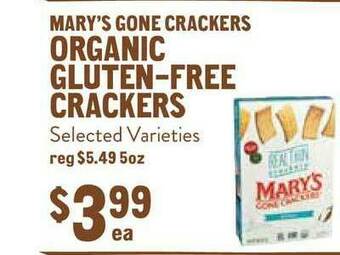 New Seasons Market Mary's Gone Crackers Organic Gluten-Free Crackers offer