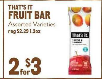 New Seasons Market That's It Fruit Bar offer