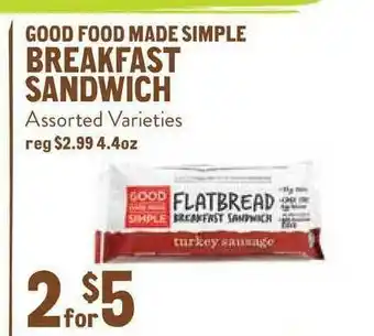 New Seasons Market Good Food Made Simple Breakfast Sandwich offer