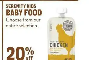 New Seasons Market Serenity Kids Baby Food 20% Off offer