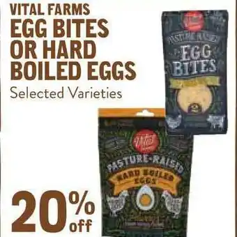 New Seasons Market Vital Farms Egg Bites Or Hard Boiled Eggs 20% Off offer