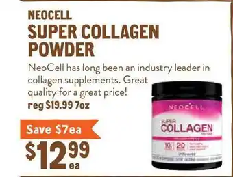 New Seasons Market Neocell Super Collagen Powder offer