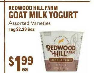 New Seasons Market Redwood Hill Farm Goat Milk Yogurt offer