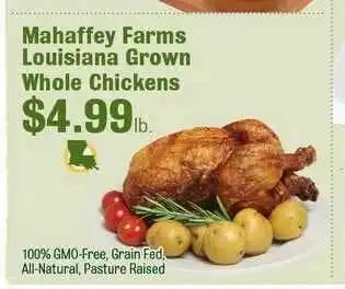 Robert Fresh Market Mahaffey Farms Louisiana Grown Whole Chickens offer