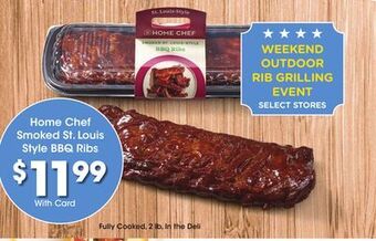 Kroger Home chef smoked st. louis style bbq ribs offer