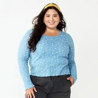 Kohl's Juniors' plus size so® basic thermal cropped tee offer