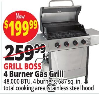 Ocean State Job Lot Grill boss 4 burner gas grill offer