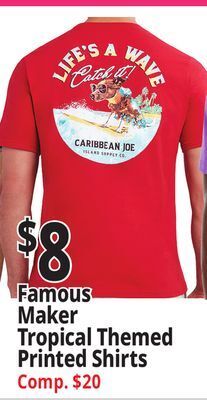 Ocean State Job Lot Famous maker tropical themed printed shirts offer