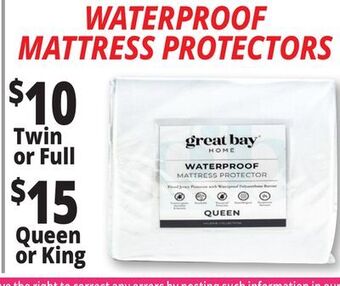Ocean State Job Lot Waterproof mattress protectors offer