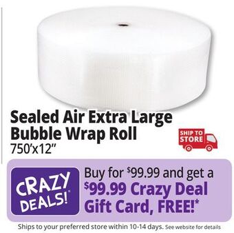 Ocean State Job Lot Sealed air extra large 750 ft. bubble wrap roll offer