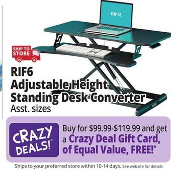 Ocean State Job Lot Rif6 adjustable height standing desk converter offer