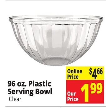 Ocean State Job Lot 96 oz. plastic serving bowl offer
