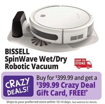 Ocean State Job Lot Bissell spinwave wet/dry robotic vacuum offer